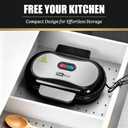 FineMade Double Mini Grill Maker, Breakfast Sandwich Maker, Burger Press Patty Maker, Panini Press Grill, Small Electric Grill, Ideal for Making Breakfast, Lunch and Snacks