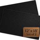 Premium Rubber Bar Mat Pack of 2 18" X 12" 1cm Thick Anti-Skid Non-Toxic Rubber Bar Mats for Countertop, Home Bar, Restaurants - Best Bar Spill Mat for You