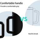 40 oz Tumbler with Handle & Straw Lid  Insulated Stainless Steel Water Bottle, Leakproof Travel Mug  Fits Cup Holder  Hot/Cold Drink Thermos  Ideal Gift for Men & Women (Black)