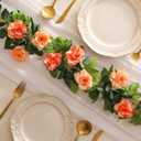 JUSTOYOU 2 Pack (15.8FT) Fake Rose Garland, Artificial Rose Vines Flowers Hanging Silk Rose Vine Wedding Home Backdrop Party Arch Arrangement Decoration