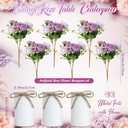 3 Sets Artificial Peonies Flower Peony Bouquet with Galvanized Metal Pot Silk Fake Peonies Faux Flower Arrangements for Wedding Table Centerpiece Party Home Room (Purple)