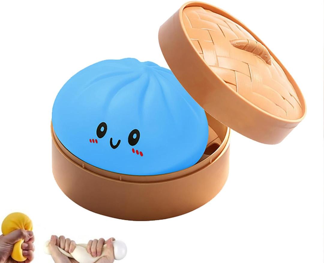 Dumpling Squishy, Squishy Dumpling Toy, Mystery Dumplings Squishies, Easter Gifts, Soft Squeeze Decompression Dough for Adults (Blue)