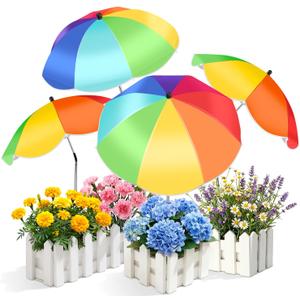 4 Pack Plant Umbrellas for Outdoor, 26" Larger Garden Plant Umbrella Shade, 39.5" Tall Sun Shade Cover with Adjustable Angle Height for Potted Plants, Garden Beds, Patio Flowers