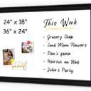 4 THOUGHT Dry Erase Board, 18 x 24 in Magnetic Whiteboard Black Vintage Wood Frame Wall-Mounted White Board Decorative Notice Board for School, Office, Home, Kitchen with 6 Magnets 4 Markers 1 Eraser