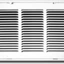 12" X 12" Steel Return Air Filter Grille for 1" Filter - Removable Face/Door - HVAC Duct Cover - Flat" Stamped Face - White [Outer Dimensions: 14.5 X 13.75]