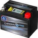 Chrome Pro iGel YTX4L-BS Maintenance-Free, LCD Display, 50CCA, 12V 3Ah Battery Replacement for ATV, Motorcycle, Jet Skis, Scooter, UTV, and More - Nut and Bolt (T3) Terminal