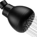 AISOSO High Pressure Shower Heads, Showerheads 3 Inches with 360 Rotation and Silicone Nozzles for Strong Spray Relaxing and Comfortable Shower, Matte Black