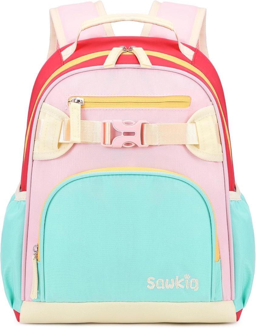 Cute Mini Toddler Backpacks for Girls 2-4 Little Kids Backpack preschool Bookbag (Aqua Pink Red)