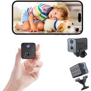 javiscam Mini Spy Camera 2026 Upgraded 4K Mini Hidden Camera,WiFi Cam with Night Vision,Remote Viewing,2800mAh Long Battery Life, Motion Detection,SD/Cloud,Security Camera for Baby and Pets