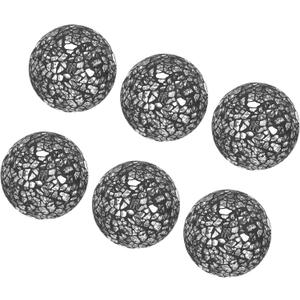 6-Pack Decorative Ball for Bowls, 2.4 Inch Mosaic Glass Balls Decorative Glass Orbs for Home Decor/Dining Tables/Wedding Party/Coffee Table/Centerpiece Decor [Black]