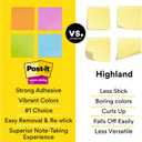 Post-it Super Sticky Notes, 12 Sticky Note Pads, 3 x 5 in., Ideal for Organization in Your Dorm, Home or Office, Canary Yellow