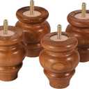 Sofa feet-Wood Couch Legs 3.5 inch Wood Color,Round Sofa Legs Set of 4,Couch Legs Replacement,for Chair Legs Dresser Legs Cabinet Legs