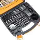 Amazon Basics Drill & Driver Multi Bit Set, Alloy Steel Drill Bits for Metal, Wood, Plastic, Masonry, with Storage Case, 100-Piece