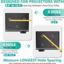 WALI Projector Mount Ceiling/Wall - Universal 3-in-1 Bracket with Extension Pole, Height Adjustable Holder for LCD/DLP Projectors, Supports up to 44lbs (PM-003-W), White