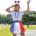 Hicarer 6 Pcs 4th of July Tutu Set Women Red White and Blue Accessories 250th Tutu Patriotic Costume Independence Day Favors