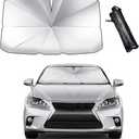 Car Windshield Sunshade Umbrella, Foldable Auto Windscreen Sun Shade Covers for Heat Protection Block UV Rays, Front Window Sun Visor Protector for Car SUV, Car Accessories (49.225.6 inches)