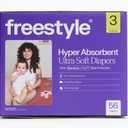 Freestyle BambooTek Diapers  (Size 3) Hyper Absorbent & Non-Toxic  Disposable Diapers for Sensitive Skin  Ultra Soft Diaper's (16-28 lbs)  56 Count
