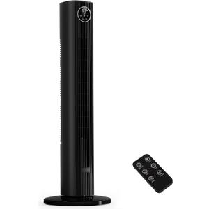 Antarctic Star 85° Oscillating Tower Fan, 36" Electric Standing Cooling Floor Fan, 23ft/s High Velocity, 3 Speeds 2 Modes, 12H Timer for Bedroom Home Office, Black