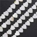 Firstmeet 110Pcs Natural Mother of Pearl Beads Heart-Shaped Shellfish Beads for Jewelry Making(DIY-1010-Heart/WhiteS)