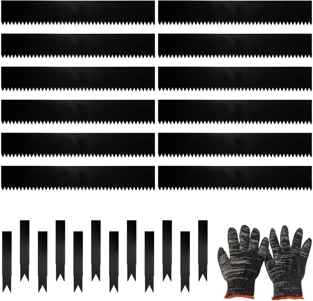 12 Pack Galvanized Steel Landscape Lawn Edging, 40" X 6" Metal Landscape Edging Border with 12 Clips, Metal Garden Edging Border, Metal Edging for Landscaping, Garden, Yard, Pathway(40Ft Total)