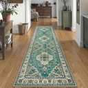 Lahome Floral Medallion Runner Rug - 2x8 Kitchen Rug Runner Soft Non-Slip Washable Low-Pile Hallway Mat, Indoor Accent Floor Carpet Runners for Bedroom Living Dining Room Entrance (Sky/Baby Blue)