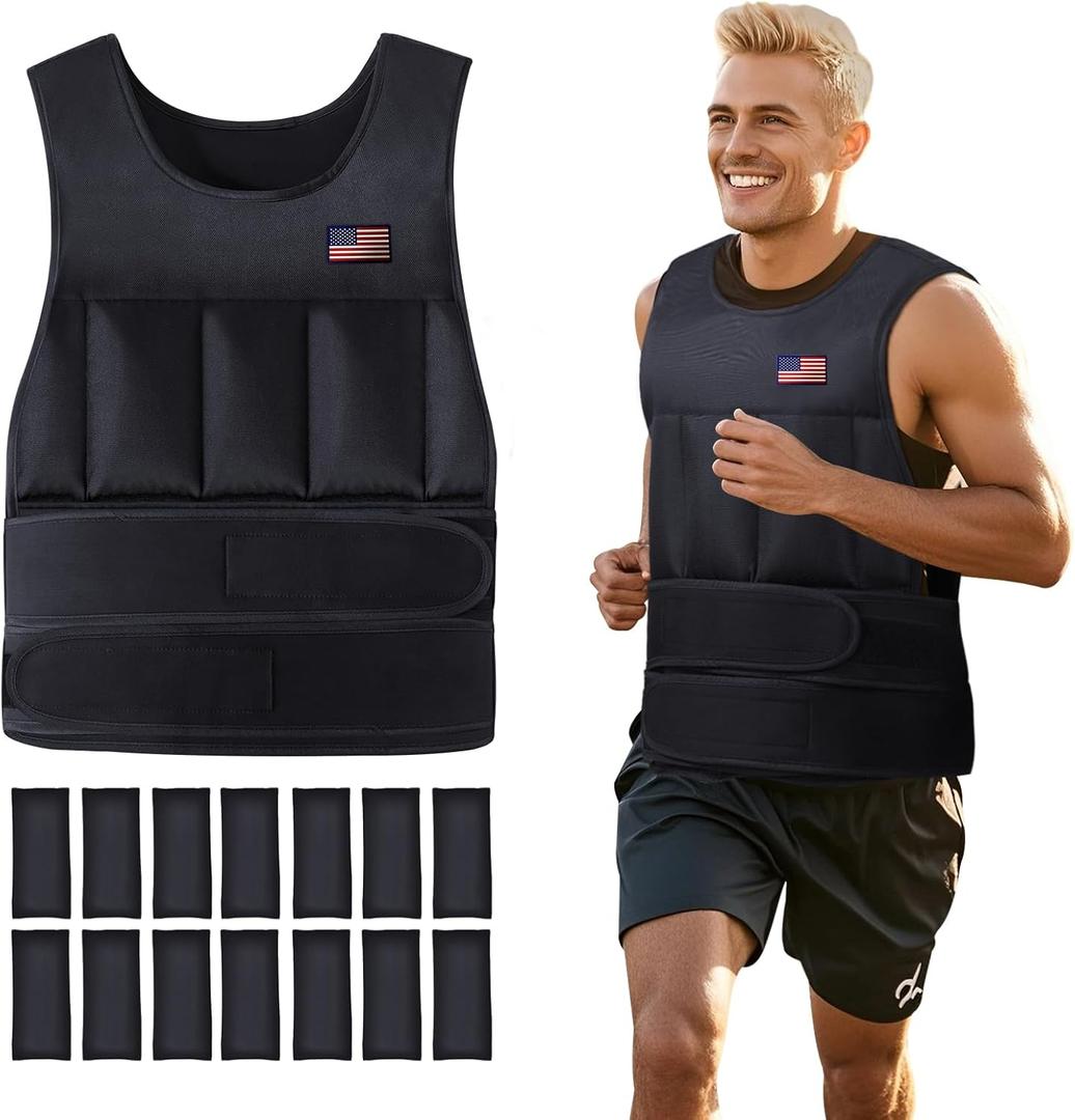 Wolliwa Adjustable Weighted Vest for Men Women,2-30 Lbs Adjustable Weighted Vest with Straps Womens Running Weight Vest for Walking Strength Training Fitness