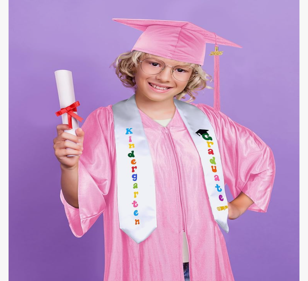 Kids 2024 Graduation Cap and Gown Tassel Stole  for Preschool Kindergarten 36