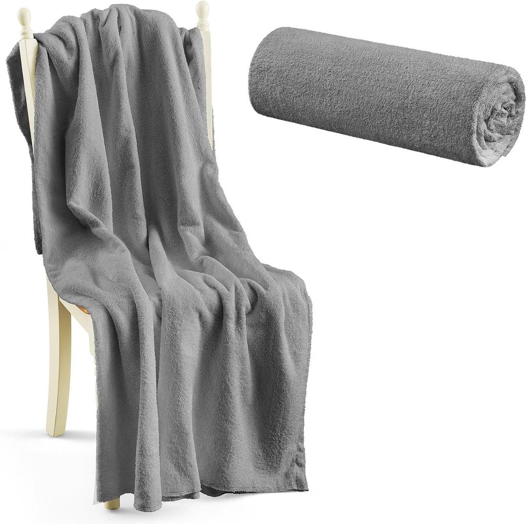 Infrared Sauna Blanket Towel Inserted, 35 x 70Cotton Sweat Absorbent Mat, Reusable Machine Washable Cover for for Home Spa, Gym, Pool, Sauna Blanket Accessories(Gray)