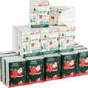 Yinder 32 Pieces Holiday Merry Christmas Pocket Facial Tissues Christmas Travel Size Tissues Bulk in 2 Designs Facial Tissue Small Pocket Packs for Santa Stocking Stuffers