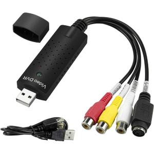 Little World USB 2.0 Audio/Video Converter, Video Capture Card VHS Box VHS VCR TV to Digital Converter, Windows 2000/XP/Vista/7/8/10/11/Mac
