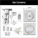 Pocket Door Lock,Privacy Door Hardware Suitable for Bathroom Bedroom etc Recessed 2 Sided, 2 3/8" Backset, Invisible Hardware for 1 3/8 to 2 3/16 Thickness Door (Sliver, Keyed Lock)