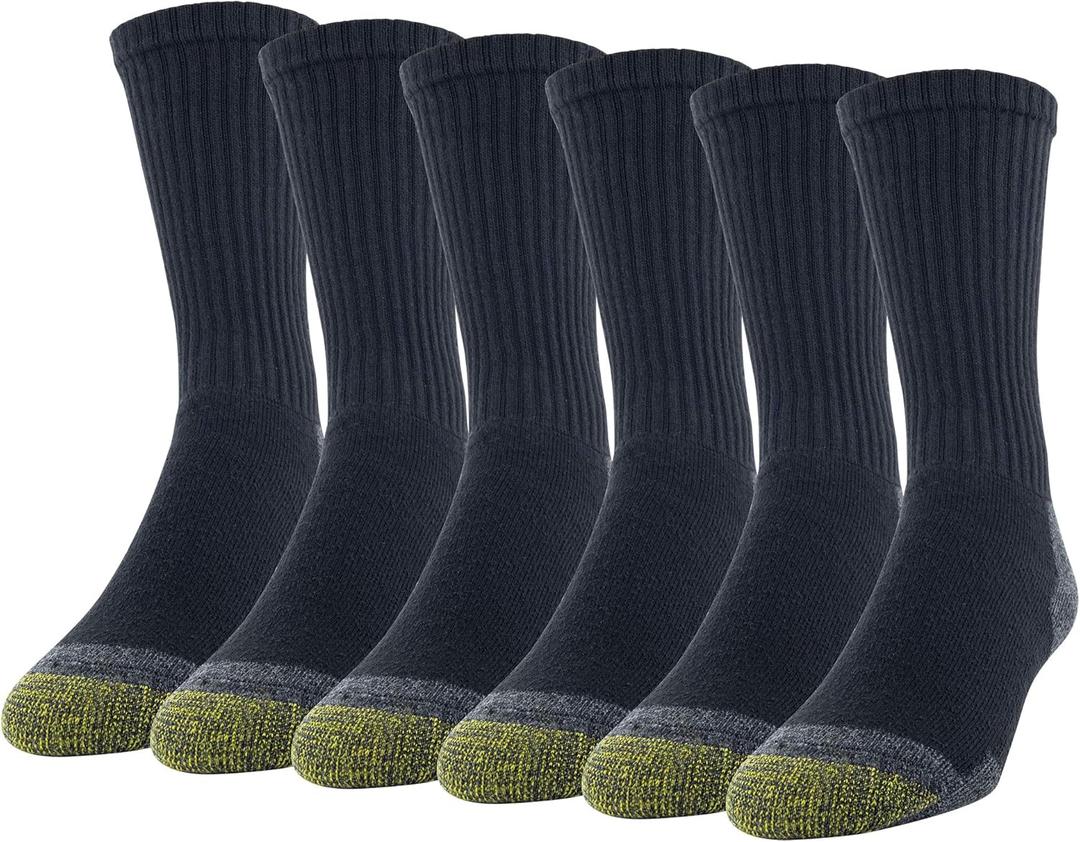 GOLDTOE Men's 656S Cotton Crew Athletic Socks (Multipack) (L)
