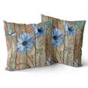 Giwawa Rustic Daisy Board Pillow Covers 20x20 Inch Blue Sunflowers on Vintage Style Wood Plank Throw Pillowcases Set of 2 Double Sided for Couch Cushion Sofa Bedroom Home Decoration