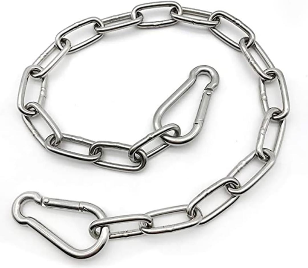 Heavy Duty Stainless Steel Chain 550LB Capacity for Punching Bags Hanging Chair Hammocks Swing Trapeze Yoga