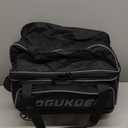 2 Bowling ball Bag with Wheels, Lightweight Trolley Double Ball Bowling bag with Large Separate Shoe Compartment and Oversized Accessory Pocket, Retractable Handle Extends To 39.5" (Black & Grey)