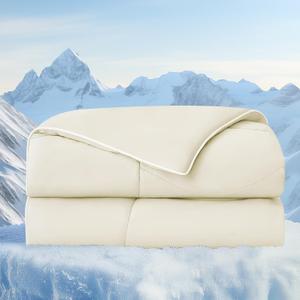 BEDELITE Cooling Comforter Queen Size,Double Side Cooling Blankets for Hot Sleepers,Lightweight & Breathable Summer Comforter Queen SizeBeige,88x88 Inches