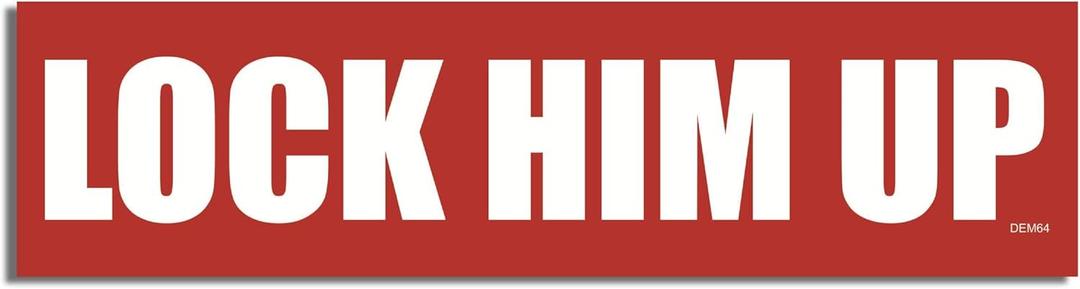 Gear Tatz - Lock HIM UP - Political Car Magnet - 2.75 X 9.75 inches - Professionally Made in The USA - Magnetic Car Decal