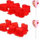 LemonRoad Valentines 1.75" Diameter x 6 Heart Cake Pop Cutter and Pusher, Cake Pop Maker Shapes Press Set, Baking Tools for Parties, Wedding, Home Desserts Making