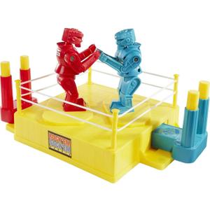 Mattel Games Rock 'Em Sock 'Em Robots Kids Game, Red Rocker vs Blue Bomber, Knock His Block Off