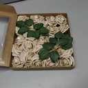 Ling's moment Artificial Flowers 25Pcs Champagne Gold Roses Decor w/Stems, 3" Real Touch DIY Foam Floral for Wedding Bouquet/Centerpieces, Outdoors Party Backdrop, Room/Table, Christmas Decor