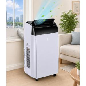 14000 BTU Portable AC, 3-in-1, 750sqft, 51dB, Remote/Timer, Black