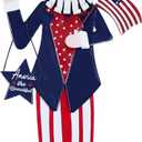 hogardeck 4th of July Decorations Outdoor, Uncle Sam Patriotic Decorative Garden Stakes for Fourth of July Decorations, Memorial Day Metal Yart Art for Outside Porch Patio Lawn Decor