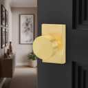 Gold Door Knob Interior Passage, Zinc-Alloy Interior Door Knob, Heavy Duty Brushed Gold Door Knobs for Closet,Hallway, 1 Pack