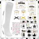 Zeyune 36 Pcs Graduation Sock Charms Class of 2026 Sock Charm Gold Black Pin Brooch Patches Bow Rhinestone Sticker DIY Shoe Charm for Women Shoe Clothing