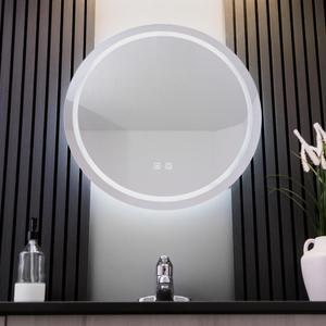 24" Round LED Bathroom Mirror with Lights by Fanti  Wall-Mounted Vanity Mirror, Smart Touch, Anti-Fog, Dimmable, Front & Backlit, Modern Frameless LED Mirror for Bathroom Vanity