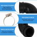 WD24X33918 Dishwasher Circulation Pump to Sump Elbow Hose Kit with Clamps, Leak-Proof Replacement Compatible with GE WD08X23476 WD19X25700 WD19X25460 Suitable for Kitchen Dishwasher Repair