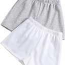 SOLY HUX Girl's Summer Casual Sweat Shorts 2 Packs Elastic Waist Wide Leg Short Pants with Pocket, 12Y