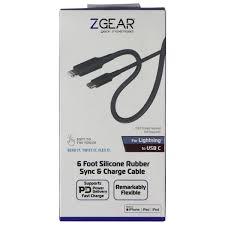 ZGEAR 6FT Silicone USB-C to 8-pin Cable - Gray