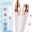 Facial Hair Removal for Women,2 in 1 Electric Hair Removal Device for Chin Upper Lip Peach Fuzz & Rechargeable Eyebrow Trimmer with LED Light for Precise Shaping