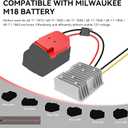 18V to 12V Step Down Converter for Milwaukee M18 Battery, 240W DC 12V Voltage Regulator for Power Wheel Adapter, Ride On Toy Car, DIY Projects, Buck Converter with Switch & Over-Discharge Protection